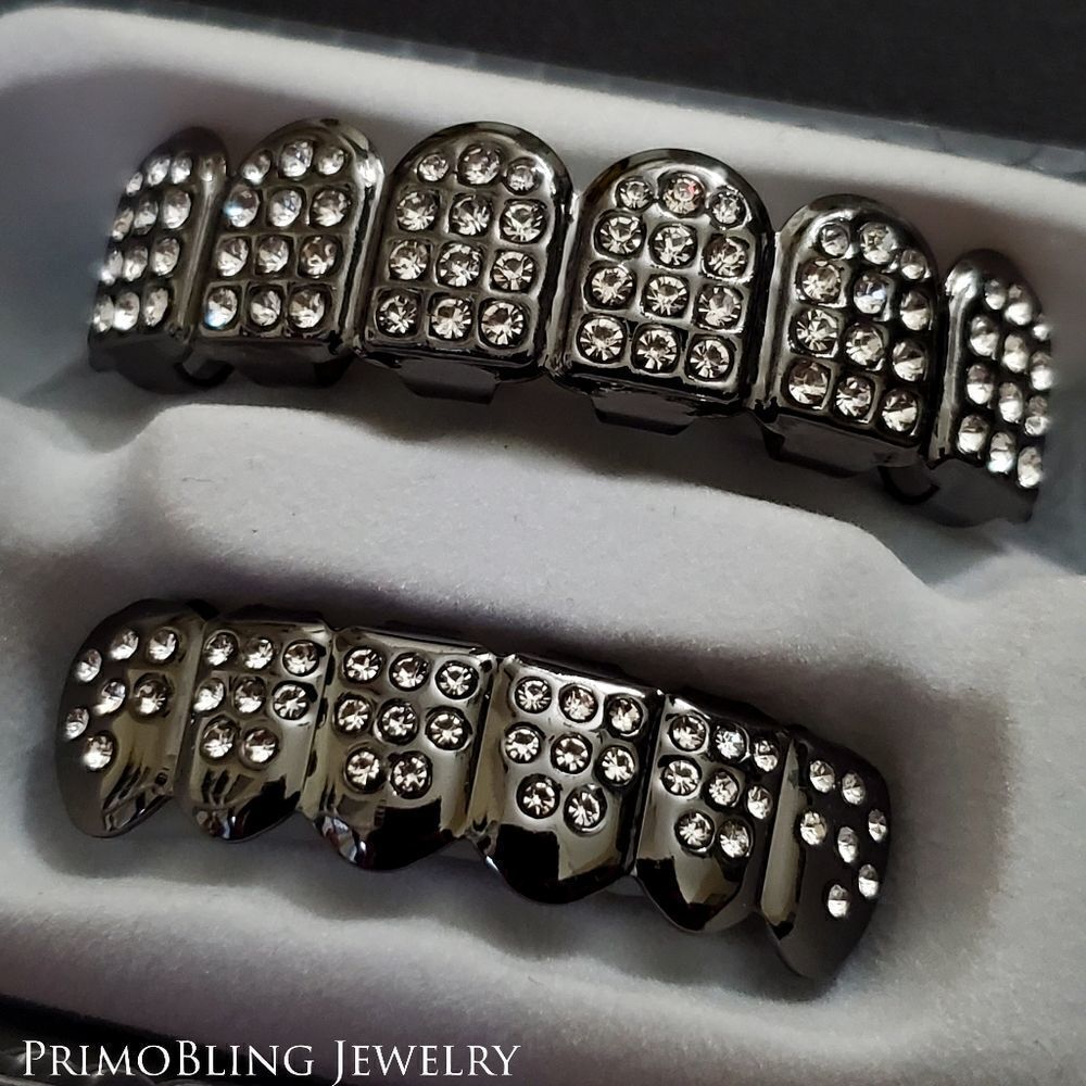 Iced out Black Hip Hop Grillz